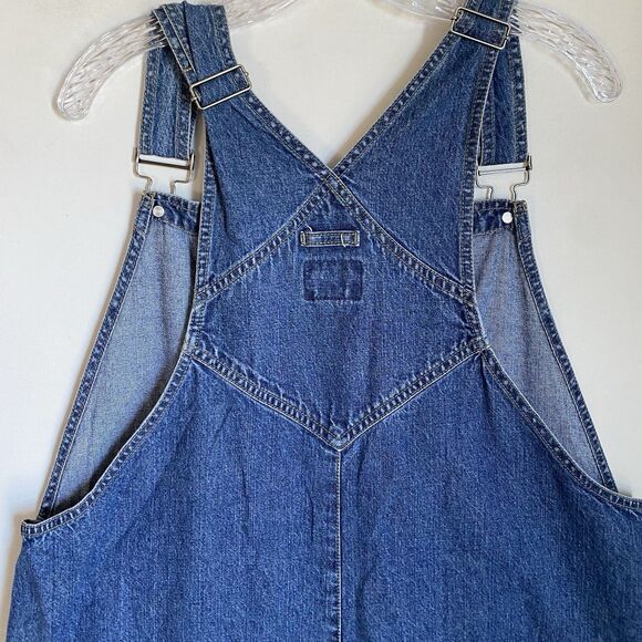 Vintage Crazy Horse Denim Midi Dress Women XL Blue Pockets Jumper 90s Cowgirl - Picture 9 of 12